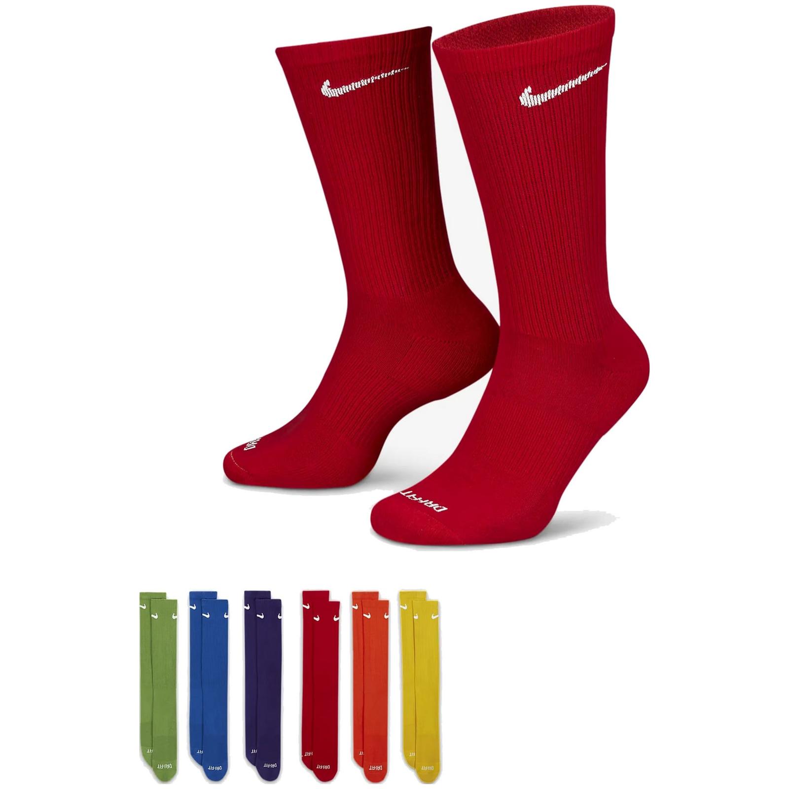 Шкарпетки Nike U NK ED PLS CSH CRW 6PR - 132 зелений, синій, фіолетовий, жовтий, червоний, пома Чол