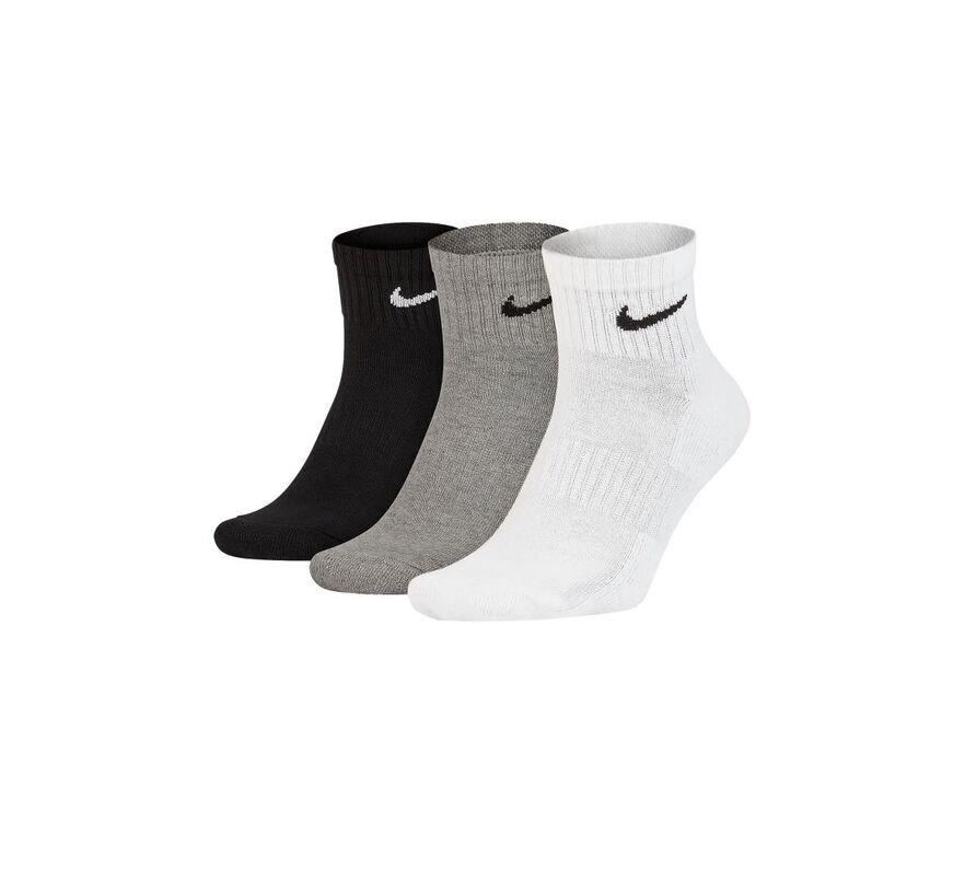 Шкарпетки Nike U NK EVERYDAY CUSH ANKLE 3PR чорний, білий, сірий