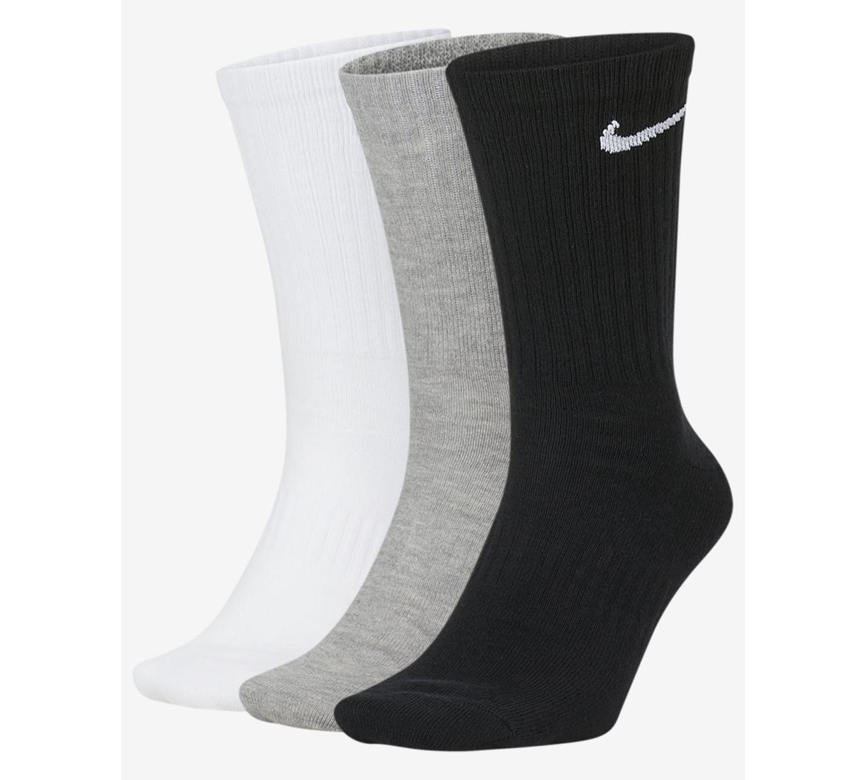 Шкарпетки Nike U NK EVERYDAY LTWT CREW 3PR чорний, білий, сірий Уні