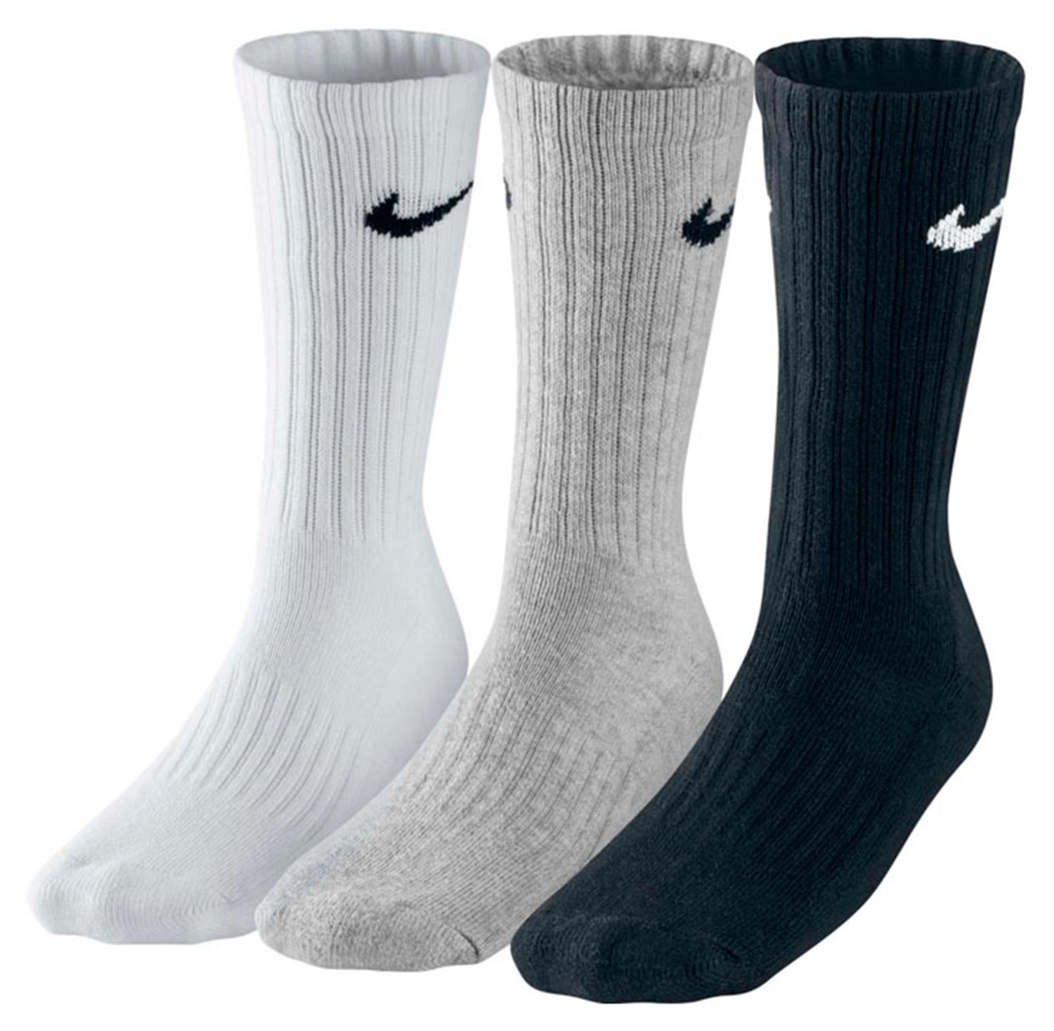 Шкарпетки Nike U NK V CUSH CREW - 3PR VALUE чорний, сірий, білий Уні