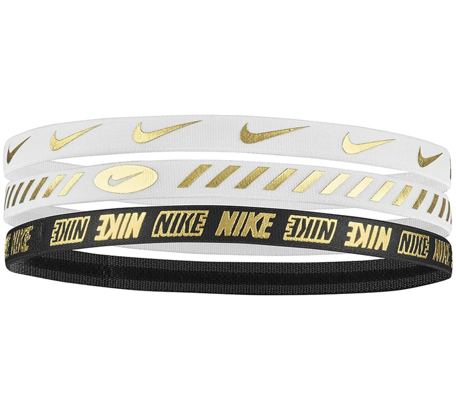 Пов'язка на голову Nike W HEADBANDS 3.0 3 PK METALLIC білий, чорний Уні