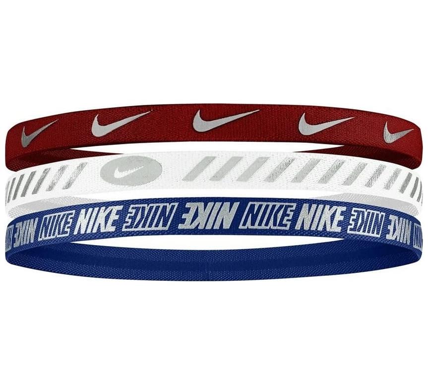 Пов'язка на голову Nike W HEADBANDS 3.0 3 PK METALLIC UNIVERSITY червоний, білий, синій Уні