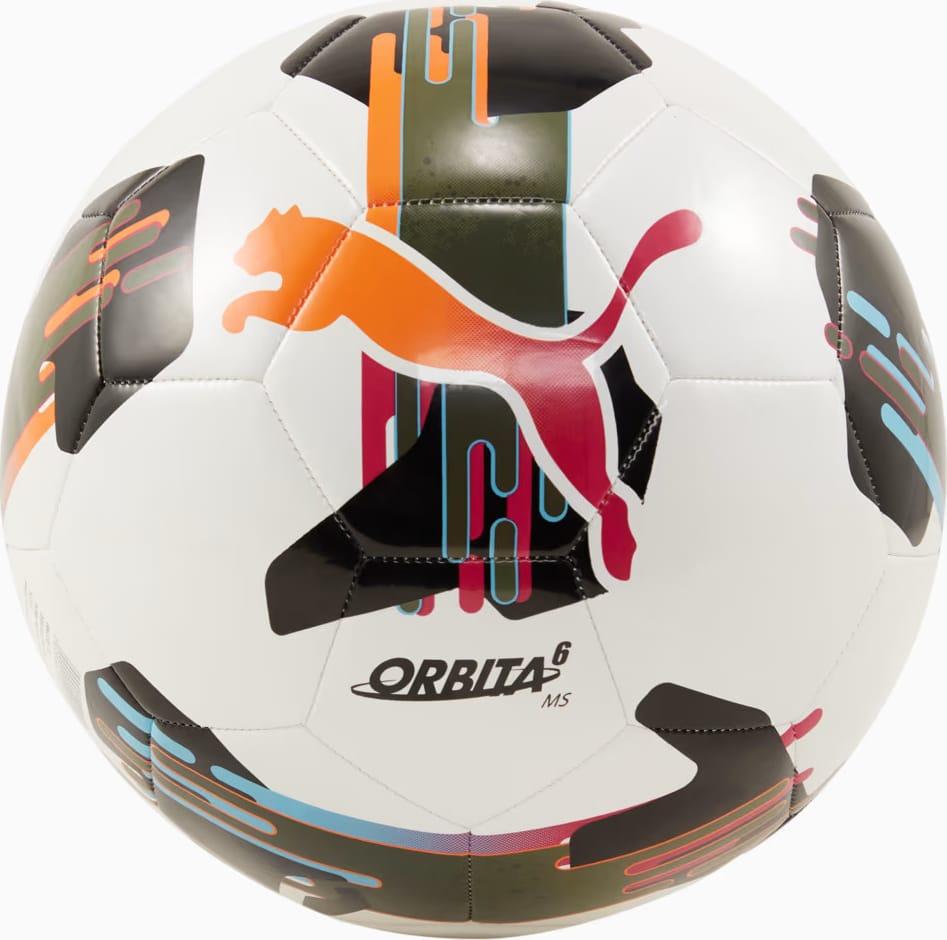 М'яч футбольний Puma Orbita 6 MS білий, чорний, помаранчевий Уні