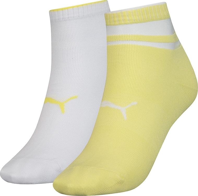 Шкарпетки Puma SHORT SOCK STRUCTURE 2P WOMEN жовтий, білий Жін