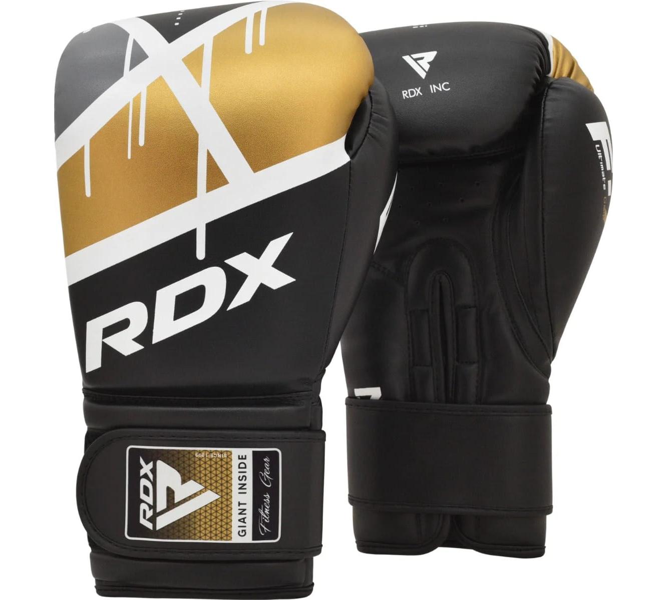 Боксерські рукавиці RDX BOXING GLOVES BGR-F7 чорний, золотий Уні