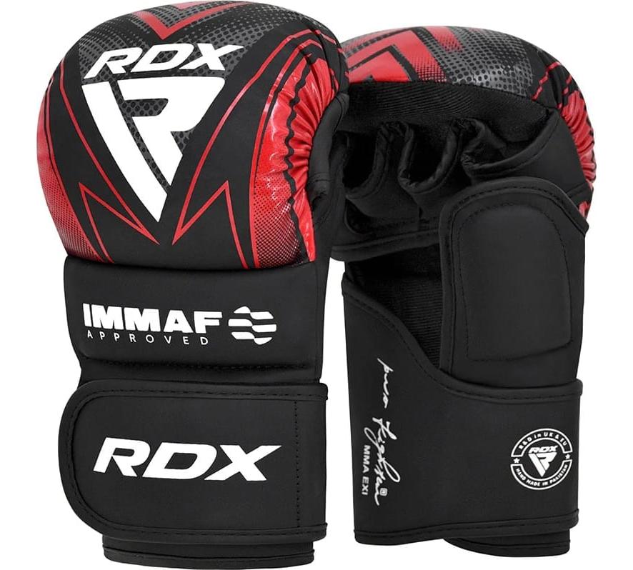 Боксерські рукавиці RDX GRAPPLING GLOVES SHOOTER IMMAF-1 чорний, червоний Уні