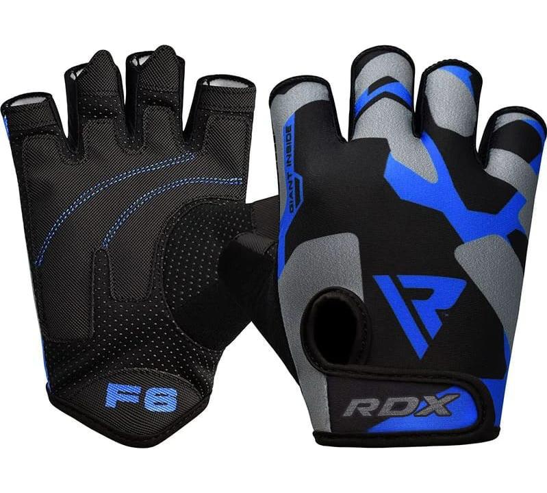 Тренувальні рукавиці RDX GYM GLOVES SUMBLIMATION F6 чорний, синій, сірий Уні