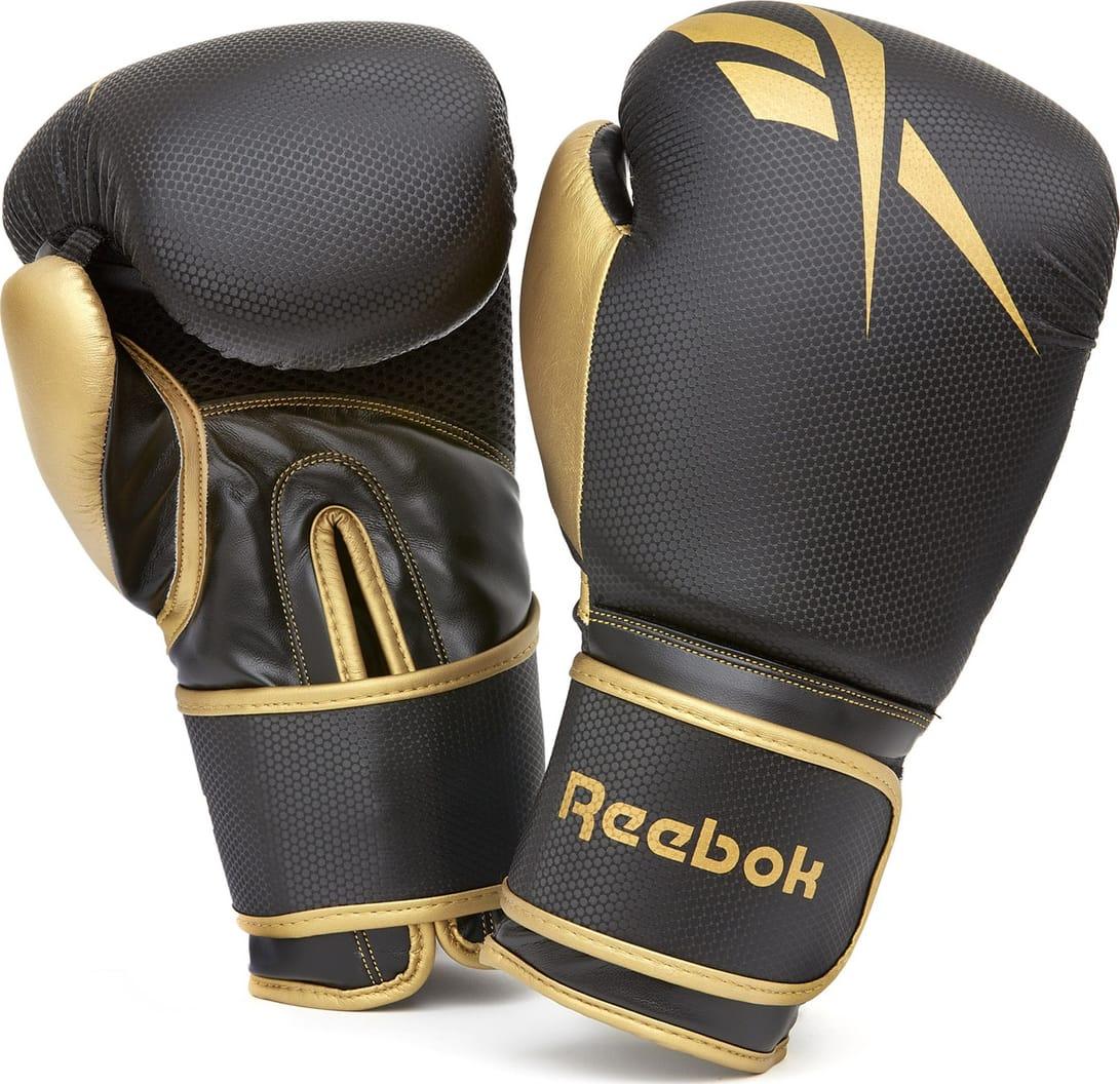 Боксерські рукавиці Reebok Boxing Gloves чорний, золотистий Чол 14 унцій