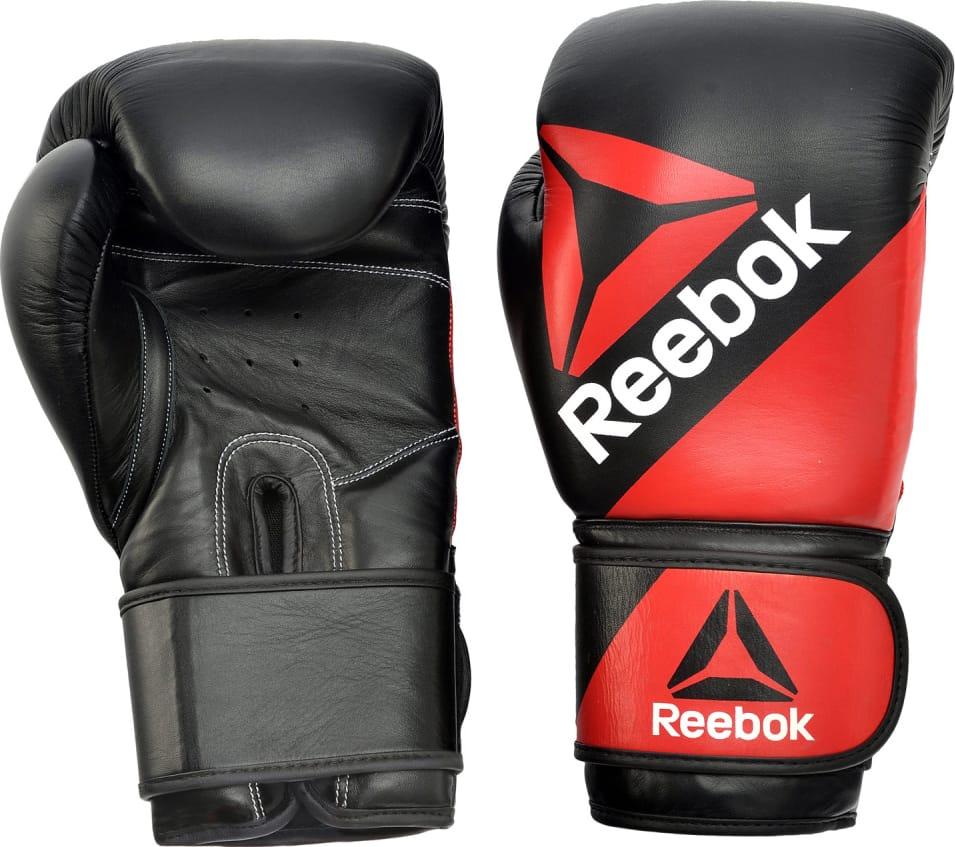 Боксерські рукавиці Reebok Combat Leather Boxing Gloves чорний, червоний Чол 10 унцій