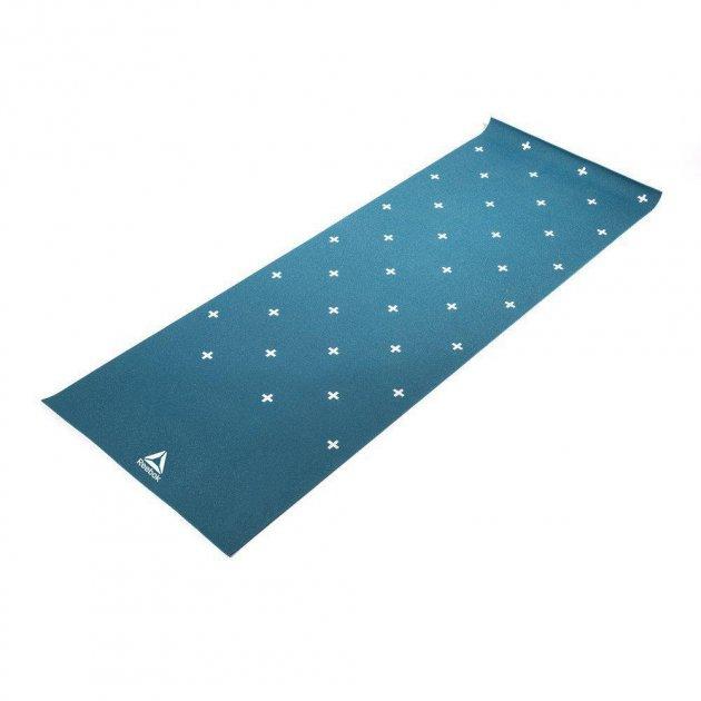 Двосторонній килимок для йоги Reebok Double Sided 4mm Yoga Mat блакитний, білий Уні