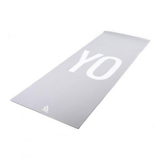 Двосторонній килимок для йоги Reebok Double Sided 4mm Yoga Mat сірий Уні