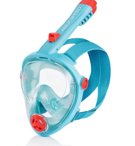Повнолицева маска Aqua Speed SPECTRA 2.0 7083 бірюзовий, червоний