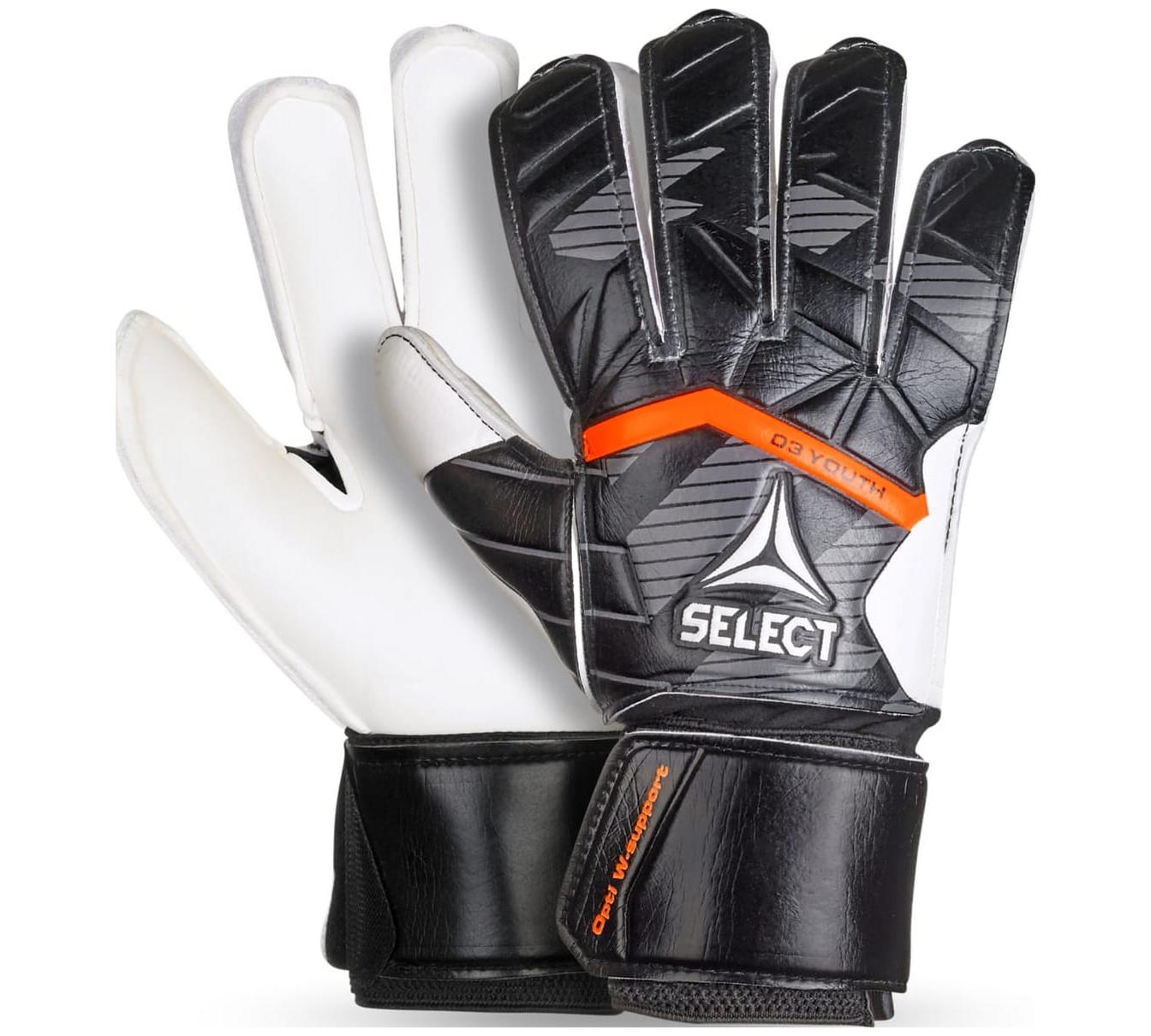 Рукавички воротарські Select GOALKEEPER GLOVES 03 YOUTH v25 чорний, білий Діт 4 (15,5 см)