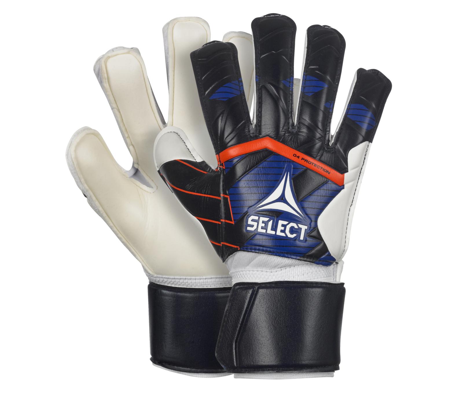Рукавички воротарські Select GOALKEEPER GLOVES 04 PROTECTION v24 синій, білий Діт 4 (15,5 см)