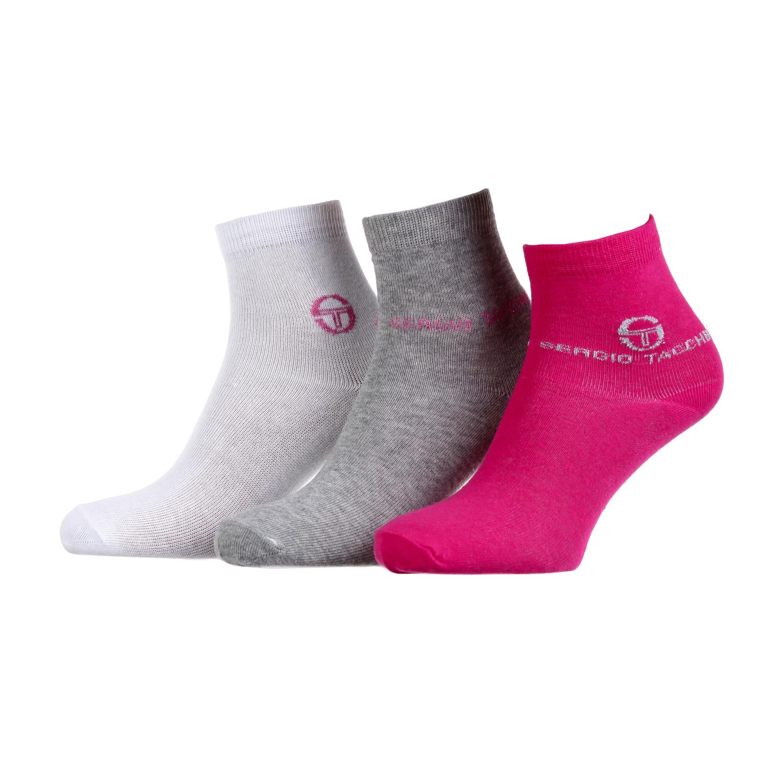 Шкарпетки Sergio Tacchini 3-pack білий, розовий, сірий