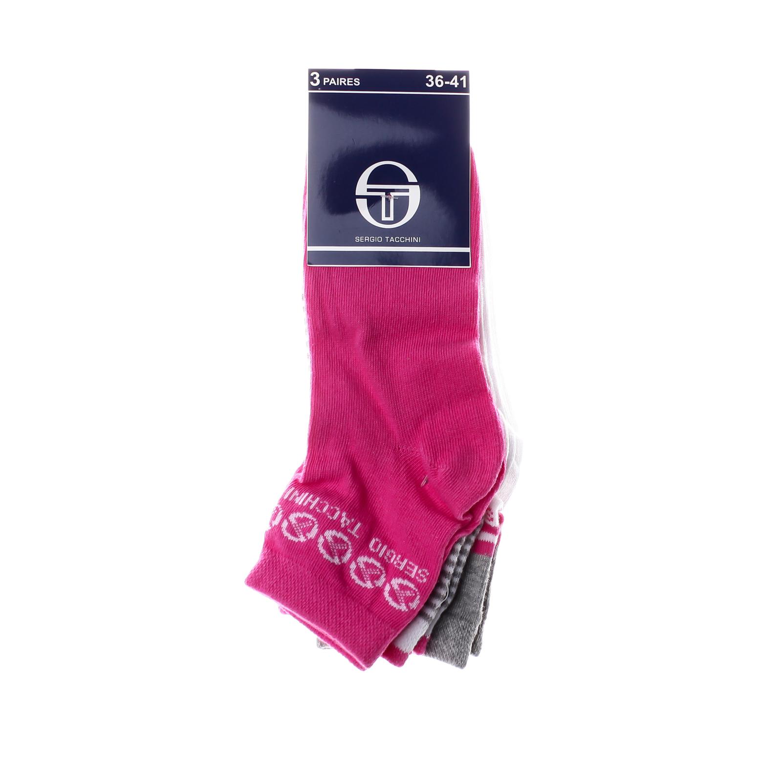 Шкарпетки Sergio Tacchini 3-pack білий, розовий, сірий Жен
