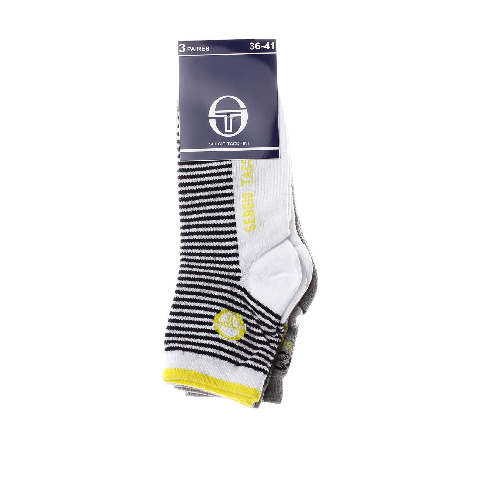 Шкарпетки Sergio Tacchini 3-pack білий, жовтий, сірий Жіночі