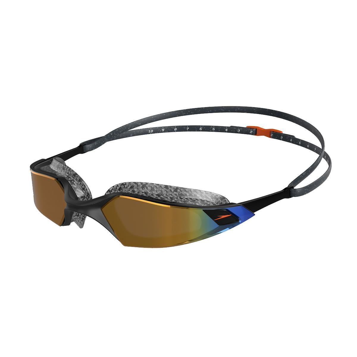Окуляри для плавання Speedo AQUAPULSE PRO MIRROR GOG AU чорний, золотий