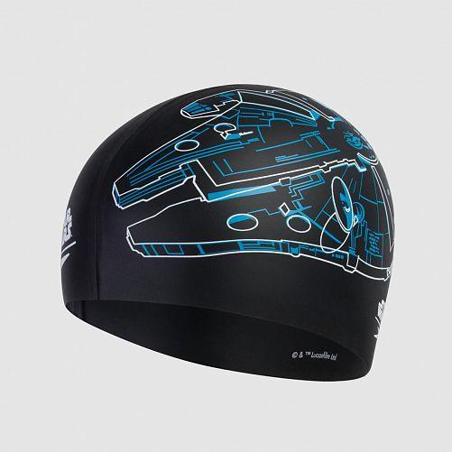 Шапка для плавання Speedo MILLENIUM FALCON SLOGAN PRT CAP чорний Уні