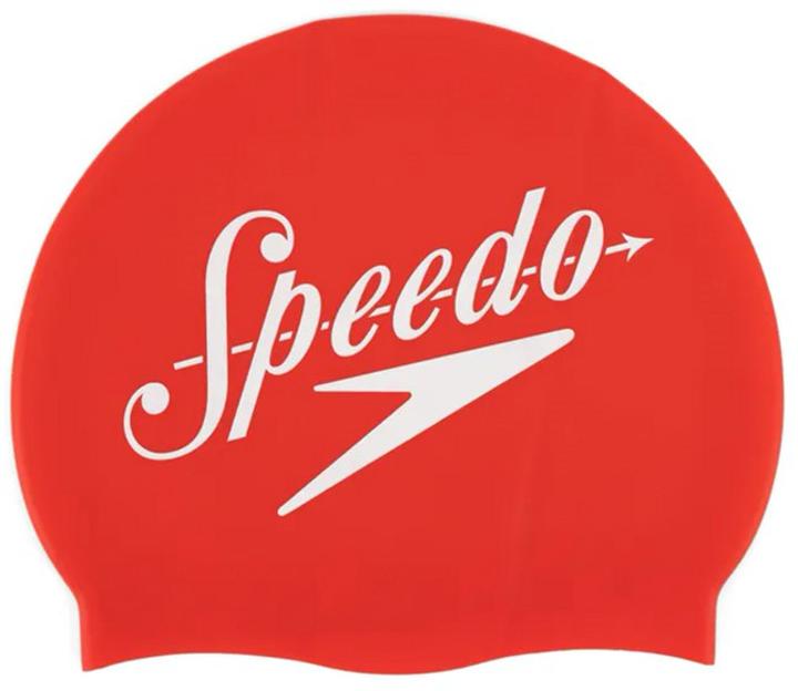 Шапка для плавання Speedo SLOGAN PRT CAP AU червоний, білий Уні