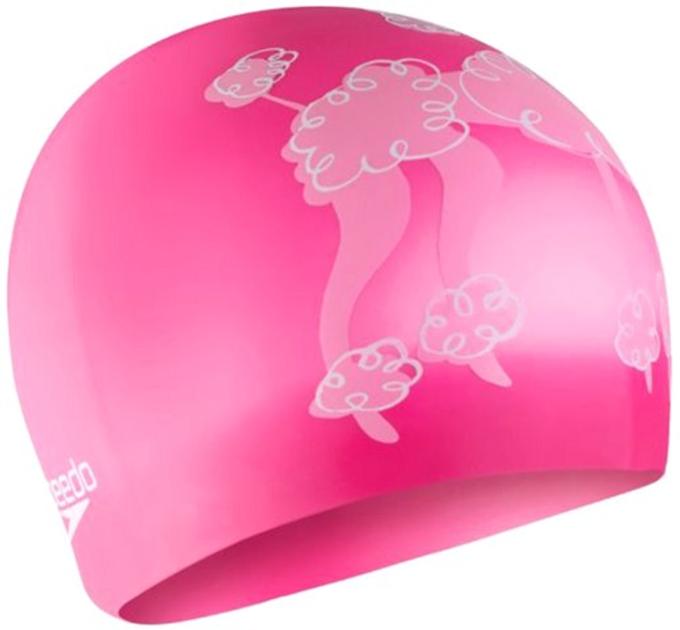 Шапка для плавання Speedo SLOGAN PRT CAP JU/JF/JM рожевий, білий Діт OSFM