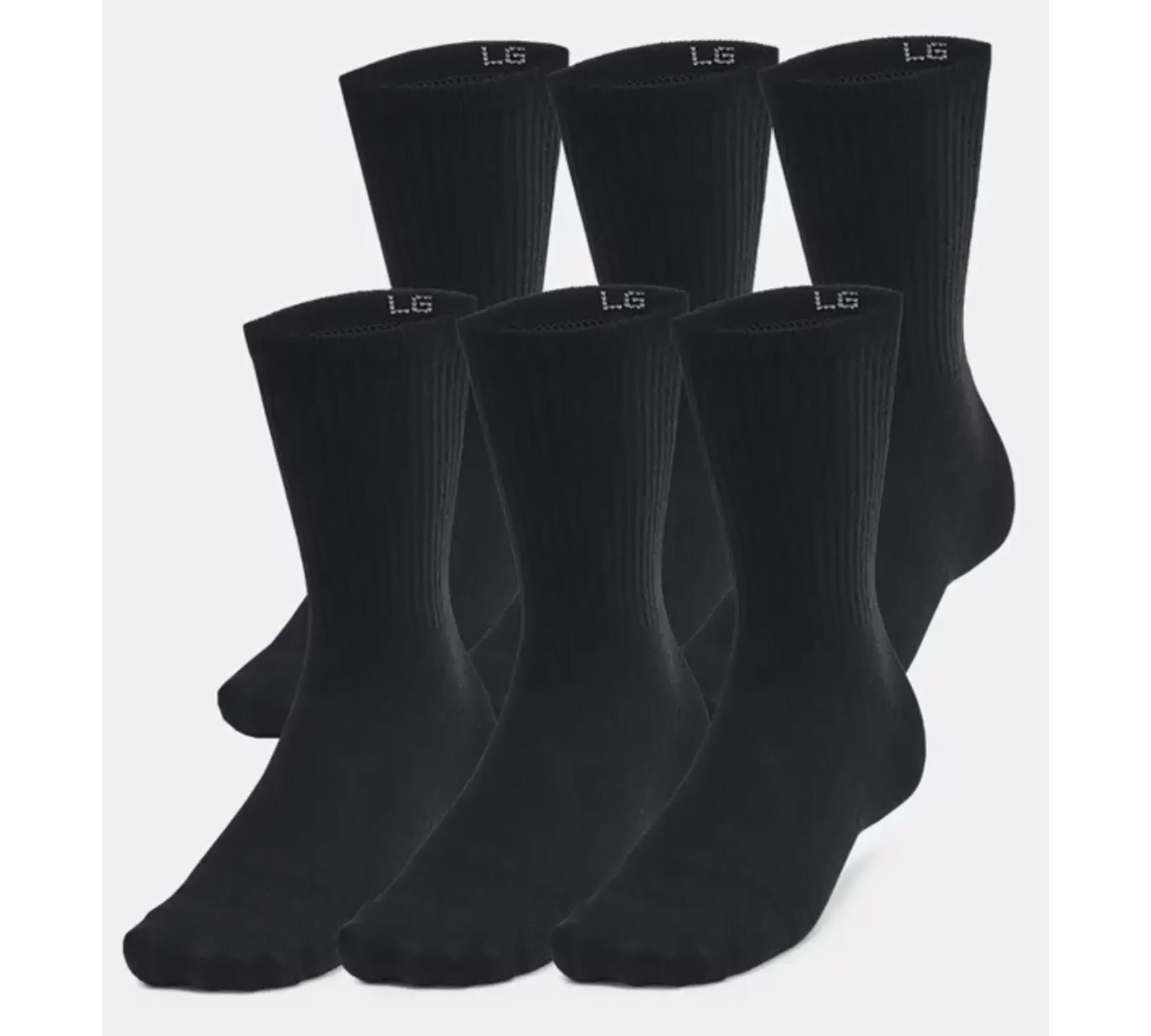 Шкарпетки Under Armour Essential 6pk Crew чорний Уні