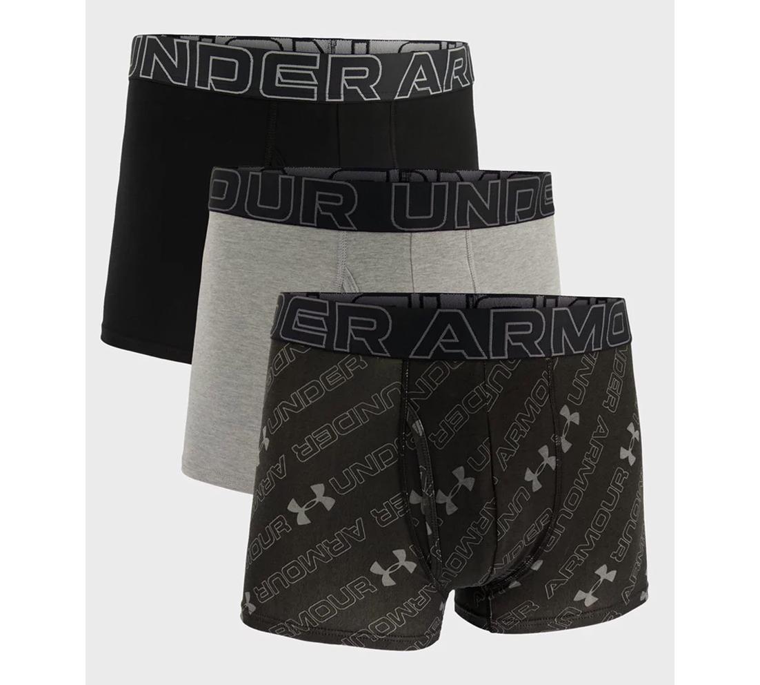 Труси Under Armour M Perf Cotton Nov 3in чорний, сірий, чорно-сірий Чол