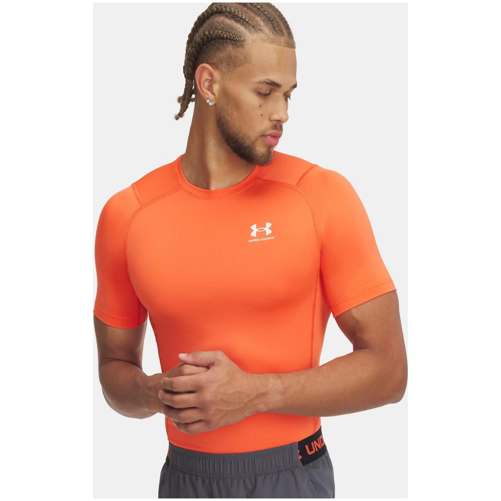 Футболка компресійна Under Armour UA HG Armour Comp SS помаранчевий Чол