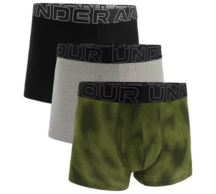 Труси Under Armour UA PERFORMANCE COTTON - PRINT 3 IN 3PK зелений, сірий, чорний Чол